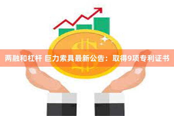 两融和杠杆 巨力索具最新公告：取得9项专利证书