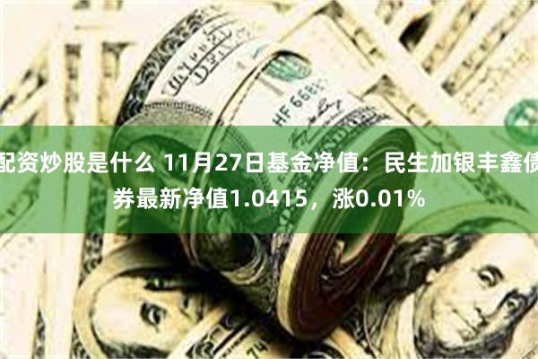 配资炒股是什么 11月27日基金净值：民生加银丰鑫债券最新净值1.0415，涨0.01%